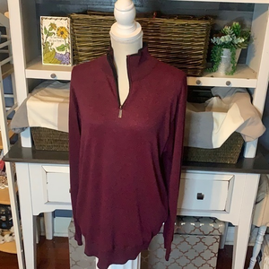 Portobello New York Tailored Fit Burgundy Lightweight Sweater Size 2XL‎